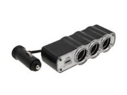 Adattatore da 1 Presa Auto a 3 Prese Auto Femmina PIU USB Femmina