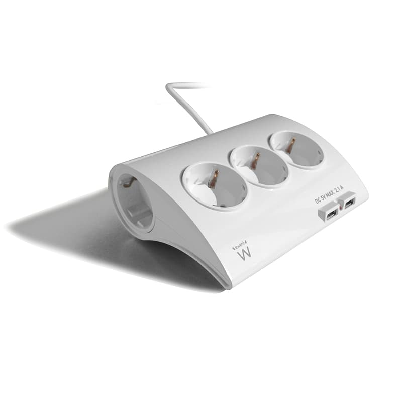 Ewent Multipresa da Scrivania 5PRESE Schuko + 2 Porte USB EW3935 — miniatura 10