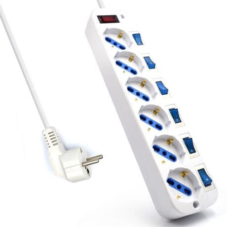 Ewent Multipresa a 6 Prese con Interruttori Individuali EW3932 — miniatura 7