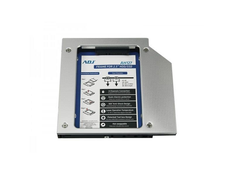 ADJ Caddy HDD/SSD SATA-III per Drive CD/DVD 7/9,5/12,5MM AH127 120-00023