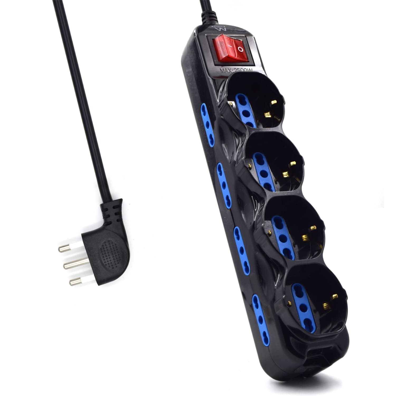 Ewent EW3855 Multipresa Elettrica 12 posti 4 polivalenti (Schuko 10/16A) e 8 bivalenti ITA 10/16A, Spina 16A, cavo 1.5 mt, colore nero — miniatura 10