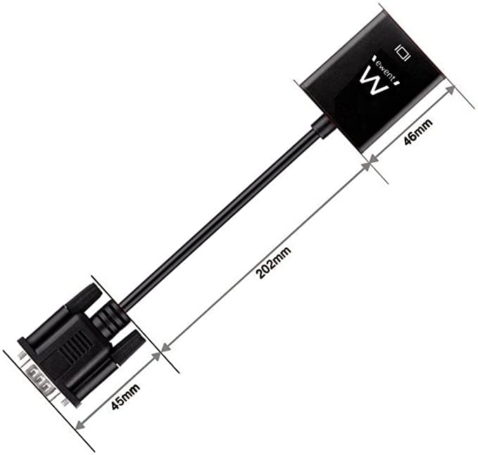 Ewent EW9866 Adattatore Convertitore VGA a HDMI Full HD con Audio,Supporta Audio e Video, connettore USB per l'alimentazione, per collegare il PC/Notebook alla TV, Proiettore HD — miniatura 7
