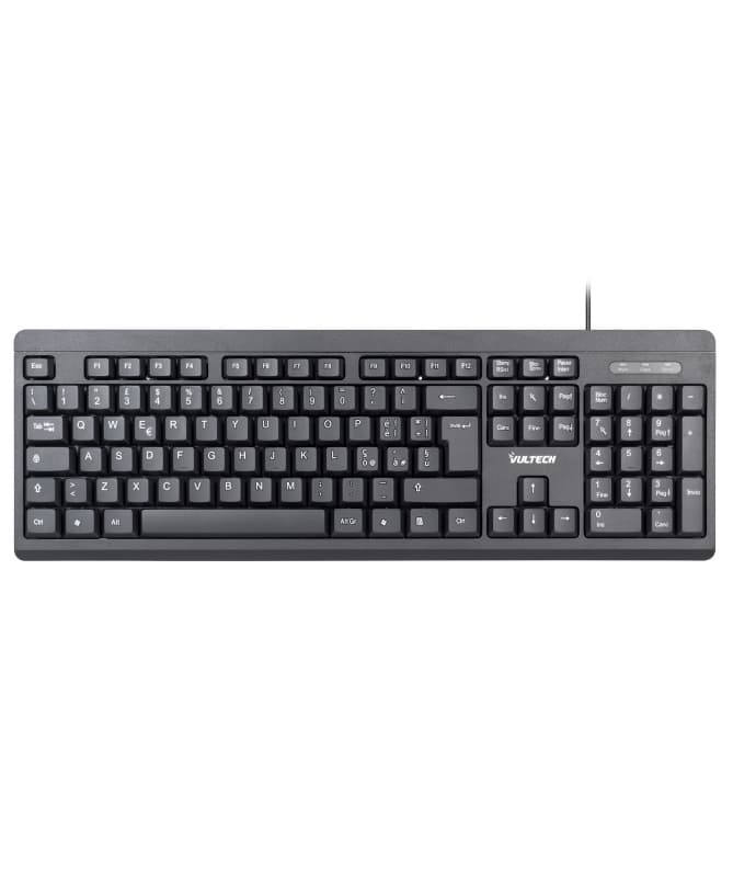 VulTech KEY-609 Tastiera Wired con Cavo USB, 105 Tasti, Layout Italiano QWERTY, LED di Stato, Resistente Gocce d'Acqua, Nero — miniatura 3