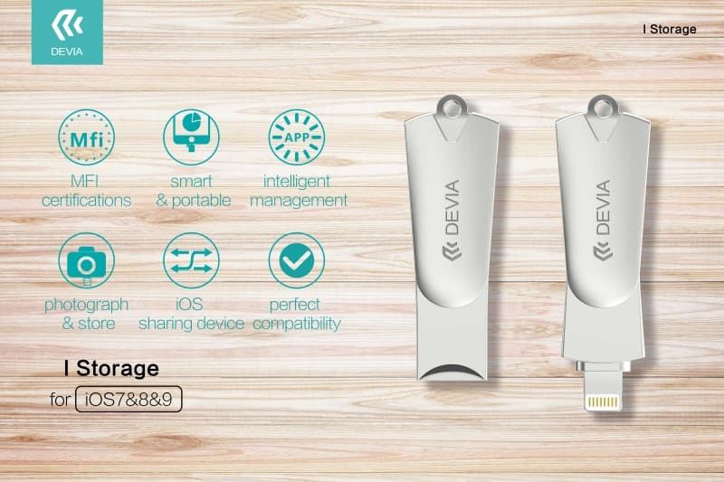 Devia Istorage Chiavetta Adattatore di Memoria per iPhone iPad Ufficiale Apple DEISMFI156S