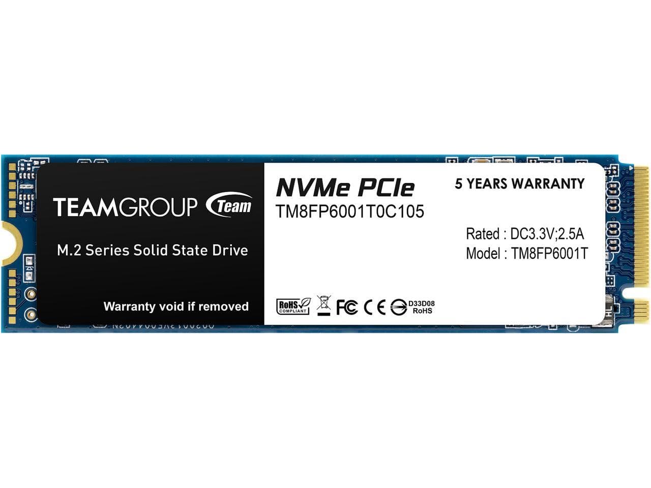 Team Group Elite Solid State Drive SSD 1TB MP33 M.2 NVMe PCIe 3.0 4X TM8FP6001T0C101