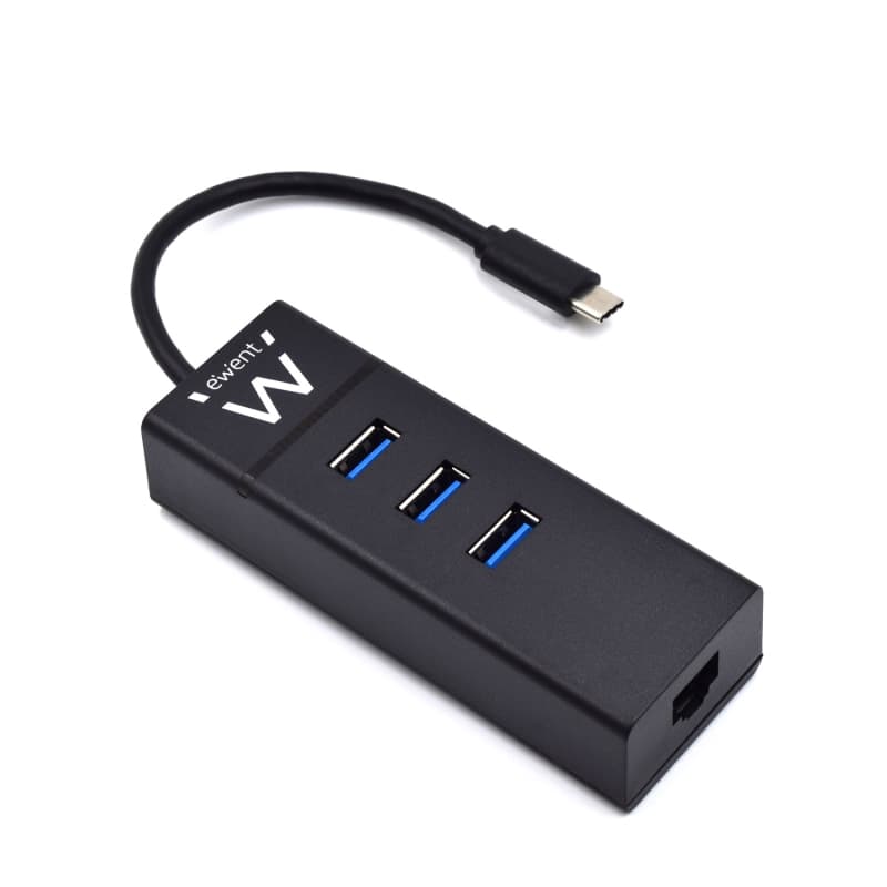 Ewent EW1141 Hub USB C, 3 Porte USB 3.0 e Adattatore LAN 1000 Mbps Gigabit Ethernet RJ45, Hub USB 3.0 Trasmissione Dati ad Alta Velocità per Macbook, Chromebook — miniatura 8