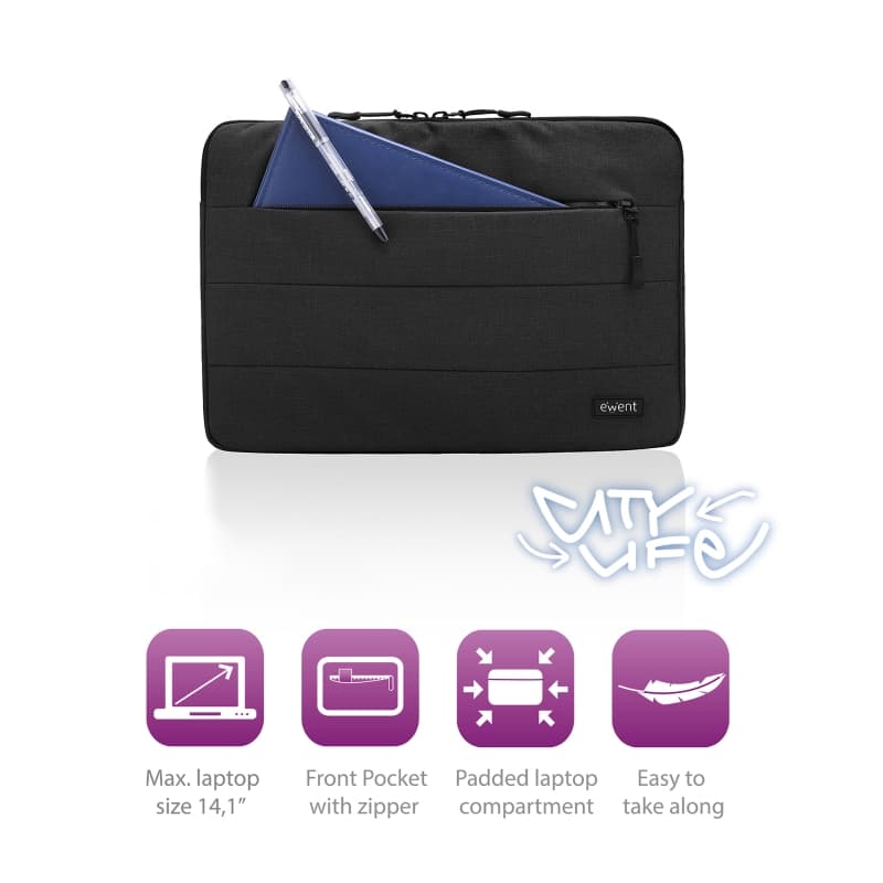 Ewent Ew2520, Custodia Notebook Laptop Unisex, Nero, 13-13 — miniatura 6