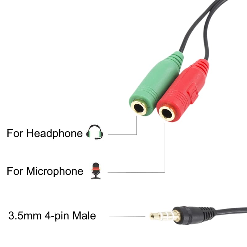 Ewent Cavo Audio Jack 3,5" M 4P a 2 Jack 3,5 F 3P 0,15 mm EC1640 — miniatura 2