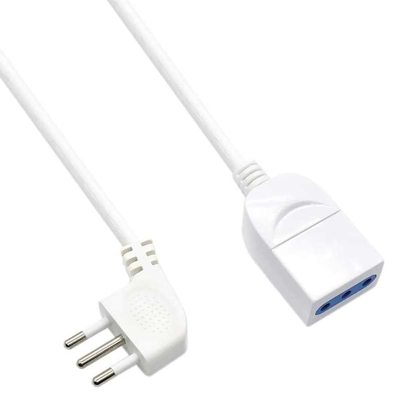 Ewent EW3800 - Prolunga elettrica bianca 3mt, spina Italiana 10A 90° salvaspazio, presa cavo H05VV-F 3x0,75mm2 con protezione bambini — miniatura 10