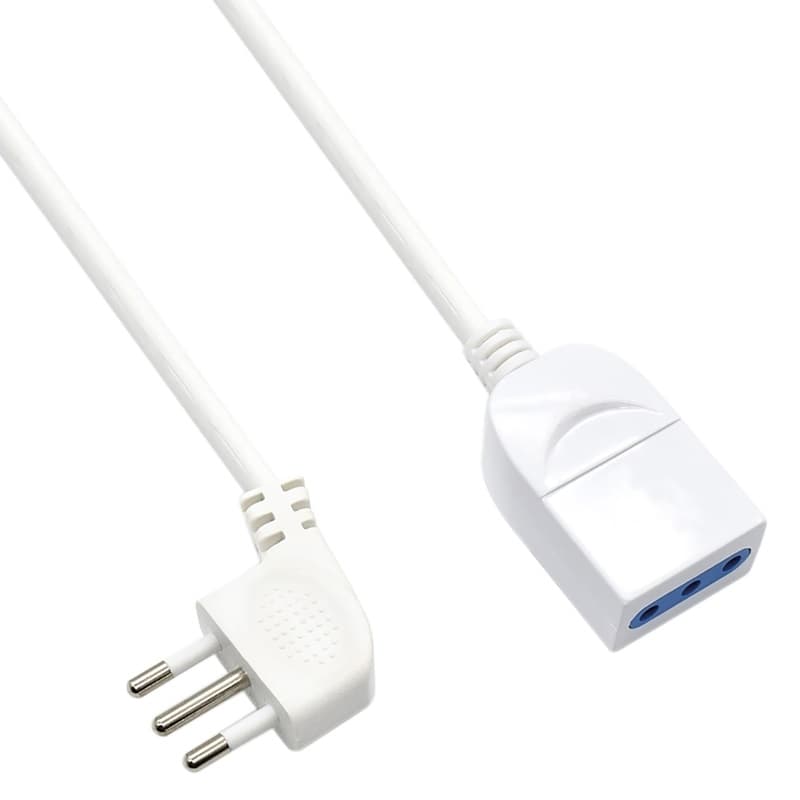 Ewent EW3802 - Prolunga elettrica 5mt, spina Italiana 10A 90° salvaspazio, presa italiana 10A, cavo H05VV-F 3x0,75mm2, presa con protezione bambini, Bianco — miniatura 10