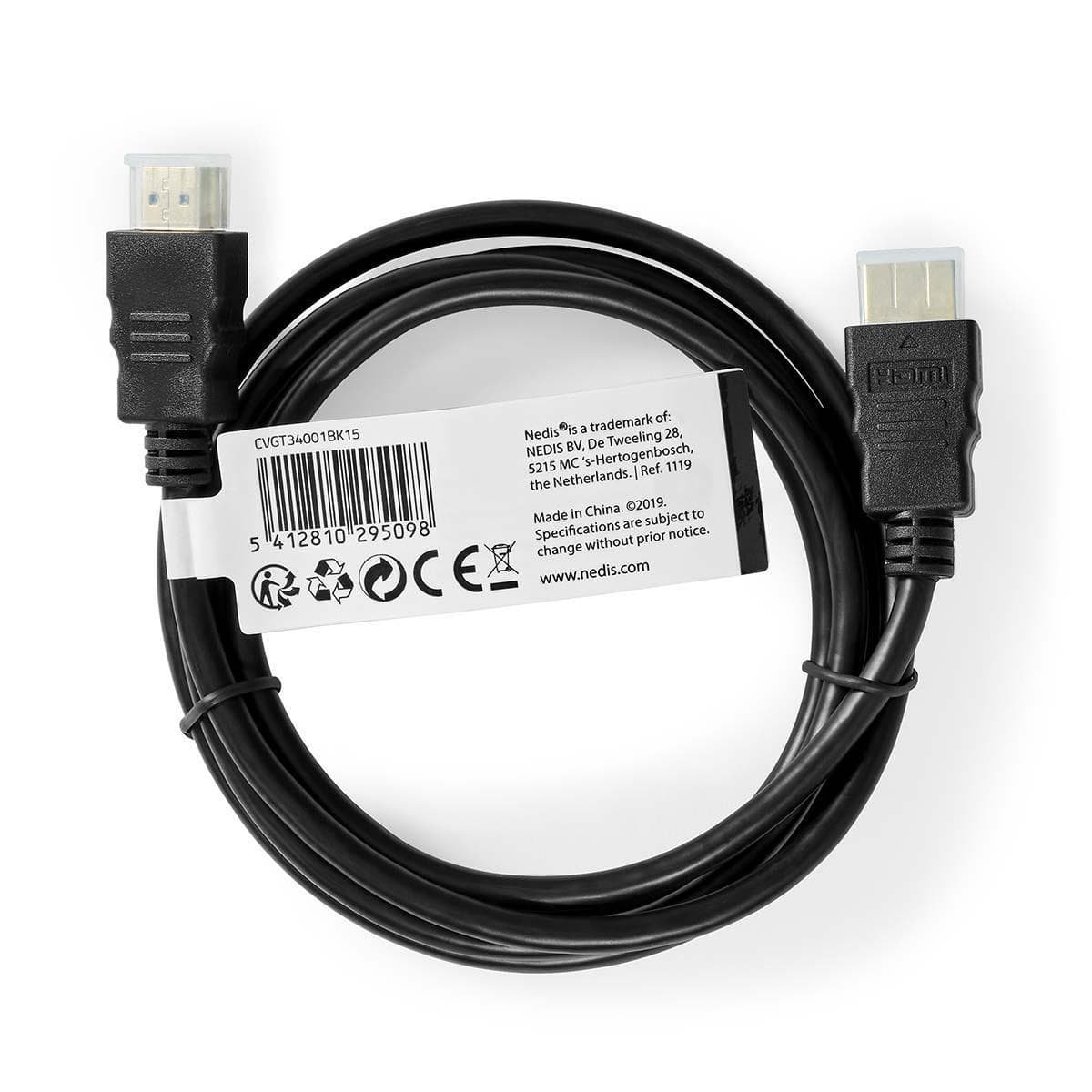 Nedis Cavo HDMI M/M 1,5MT Alta Velocita con Ethernet CVGT34001BK15 — miniatura 5
