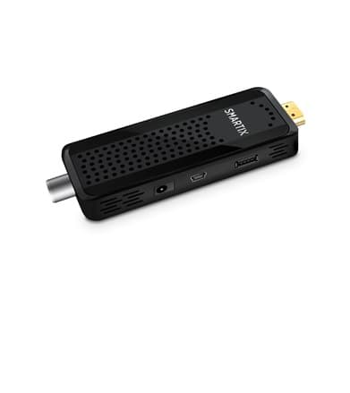 Smartix Atlantis DH12 Decoder TV Digitale Terrestre DVBT e DVBT2 HD STICK, MPEG-2, MPEG-4/H.264, HEVC/H.265 Porta USB IR Estender Telecomando, Nero — miniatura 6