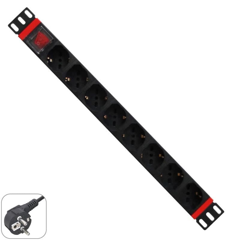WP Multipresa Rack 19" 8 x ITA/Schuko Spina Schuko 16A WPN-PDU-G01-08 — miniatura 2