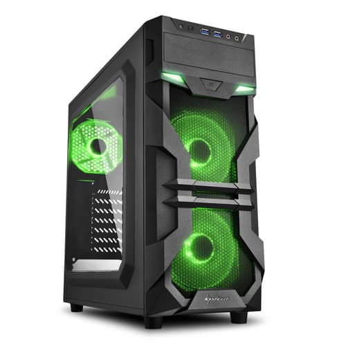 Sharkoon Case ATX VG7-W Pannello Acrilico Green No Alim