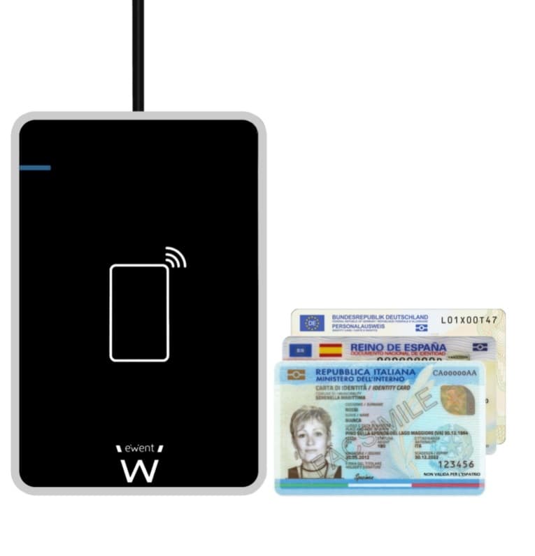 Ewent EW1053 Lettore RFID e NFC per Carta d'identità Elettronica CIE 3.0 per accedere a ANPR, INPS, INAIL, Agenzia Entrate e siti della P.A. - Colore Nero — miniatura 8