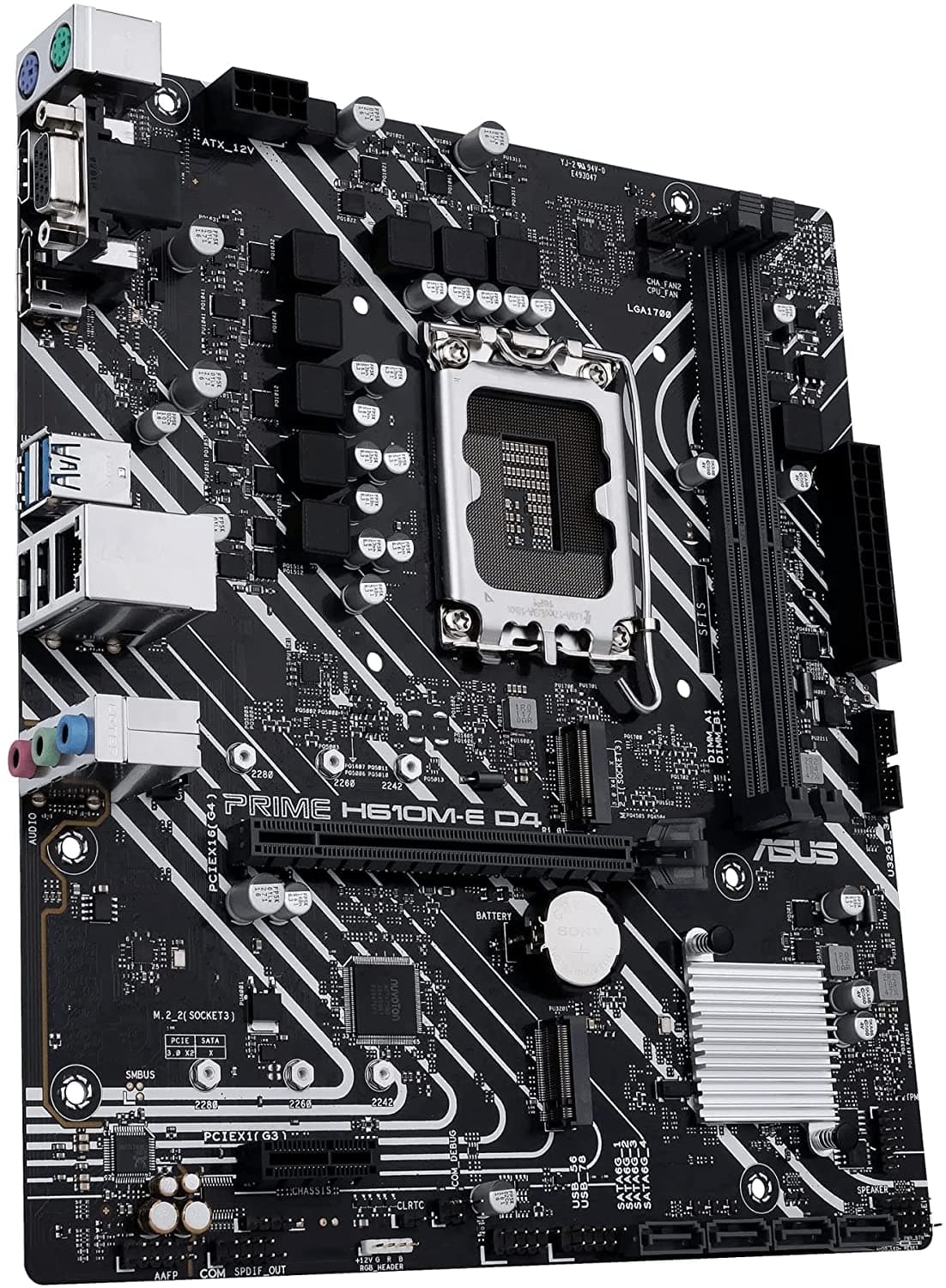 ASUS PRIME H610M-E D4-CSM, Scheda Madre Intel mATX, Slot DDR4, Nera — miniatura 6