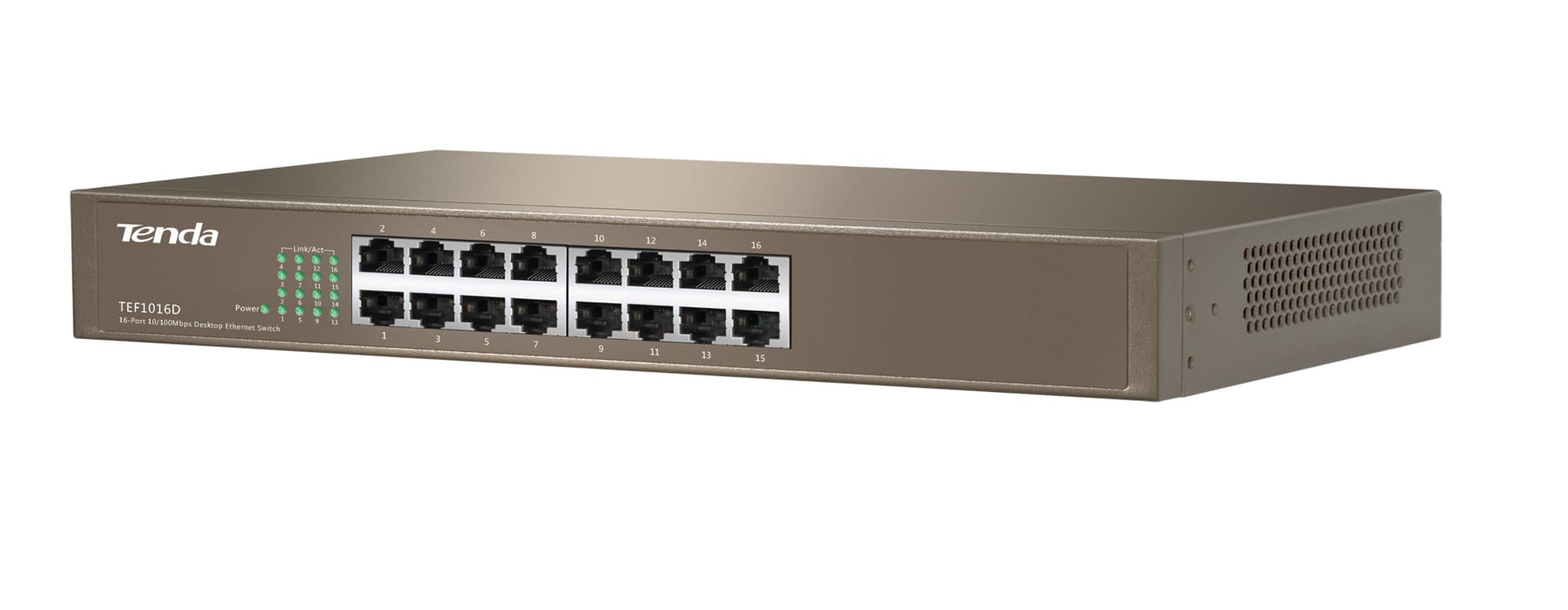 Tenda TEF1016D Porte Ethernet 16* 10 /100M Base-T - Switch di rete (Gigabit Ethernet (10/100/1000), full duplex) — miniatura 4