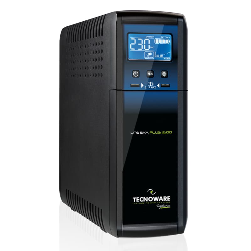 Tecnoware UPS EXA Plus 1.600VA/1.120W con LCD e AVR FGCEXAPL1602IEC — miniatura 2