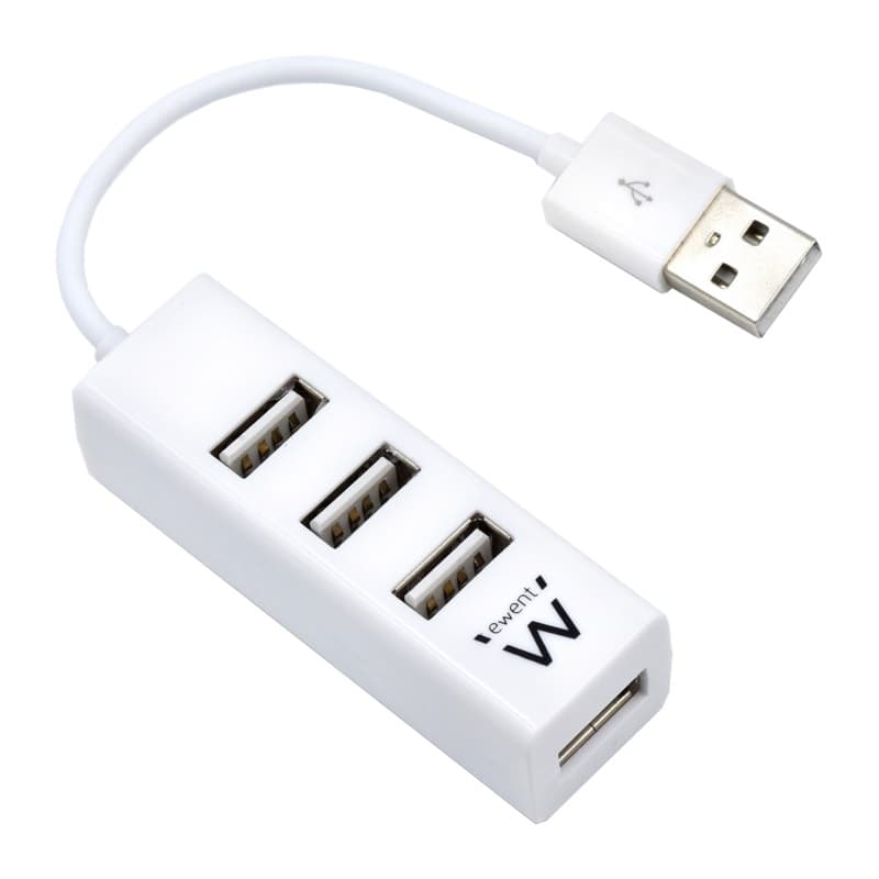 Ewent EW1122 Hub USB 2.0, 4 Porte USB 2 480 MBps, Cavo 12 cm, Bianco — miniatura 7