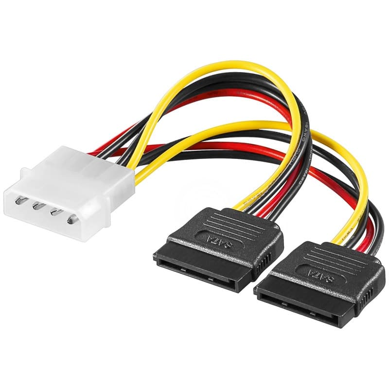 Ewent Cavo Alimentazione SATA Doppio 4 PIN a 2 Alim SATA EC1500