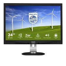 Philips 240B4QPYEB Monitor 24" IPS Formato 16:10, 1920 * 1200, Regolabile in Altezza, Pivot, Girevole, Inclinabile, Dispay Port, DVI, VGA, Hub USB, Casse Integrate, Vesa, Nero — miniatura 2