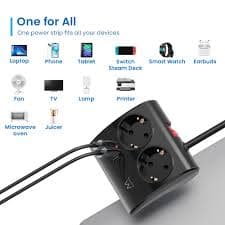Ewent Multipresa da Scrivania 2 Prese Schuko + 2 USB + 1 USB-C EW3871 — miniatura 8