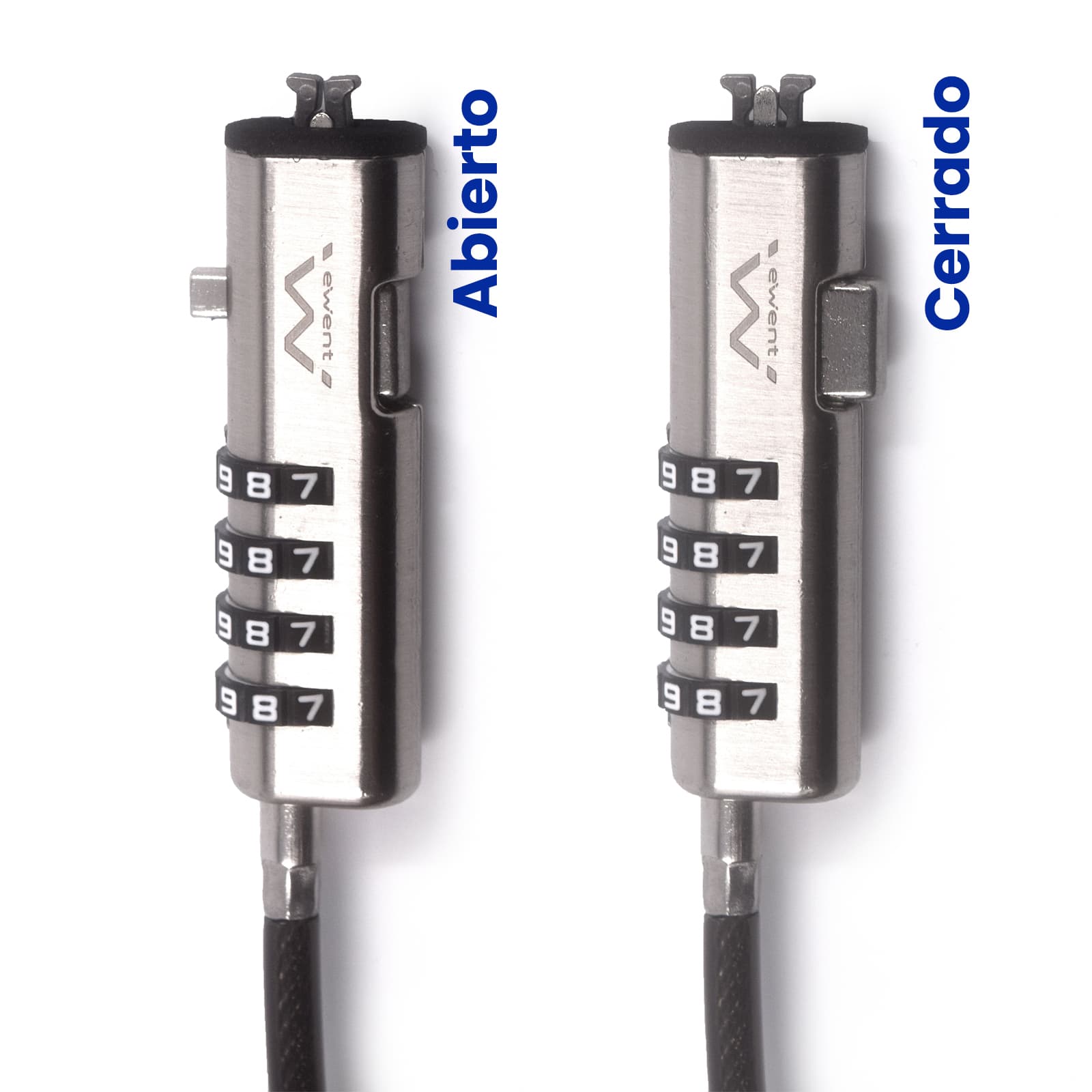 Ewent Cavo di Sicurezza con Lucchetto a Combinazione Notebook con Slot Nano EW1238 — miniatura 7