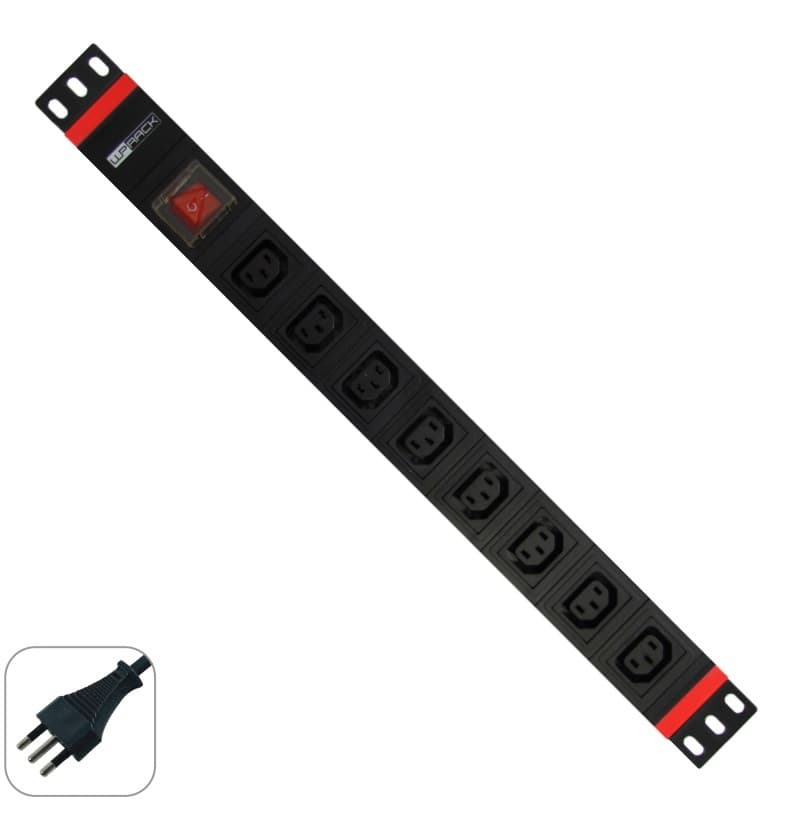 WP WPN-PDU-I05-08 Unità di distribuzione dell'energia (PDU) 1,5U Nero 8 Uscite AC - Unità di distribuzione dell'energia (PDU) (Basic, 1,5U, orizzontale/verticale, alluminio, nero — miniatura 2