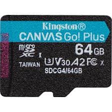 Kingston Canvas Go Plus microSDXC Scheda Di Memoria Gen4 200MB/s A2 U3 V30 64GB Confezione Singola Senza Adattatore-SDCG4/64GBSP — miniatura 6