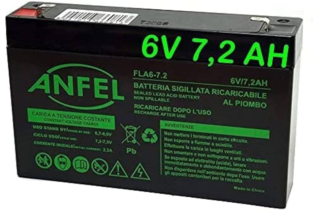 Anfel Batteria al Piombo 6V 7,2AH FLA6-7.2