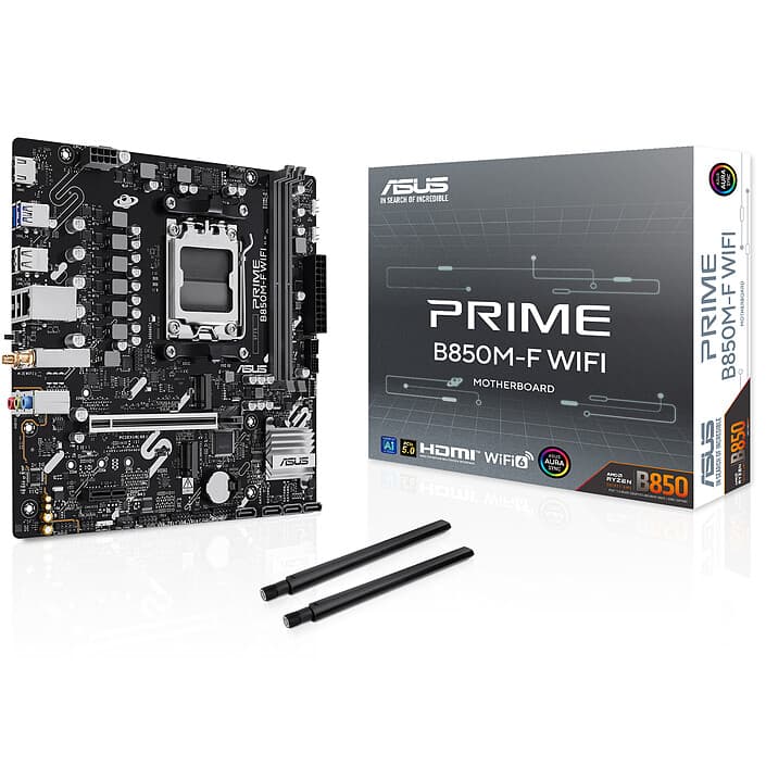 ASUS PRIME B850M-F WIFI, Scheda Madre AMD Micro-ATX, Slot DDR5, Nera — miniatura 5