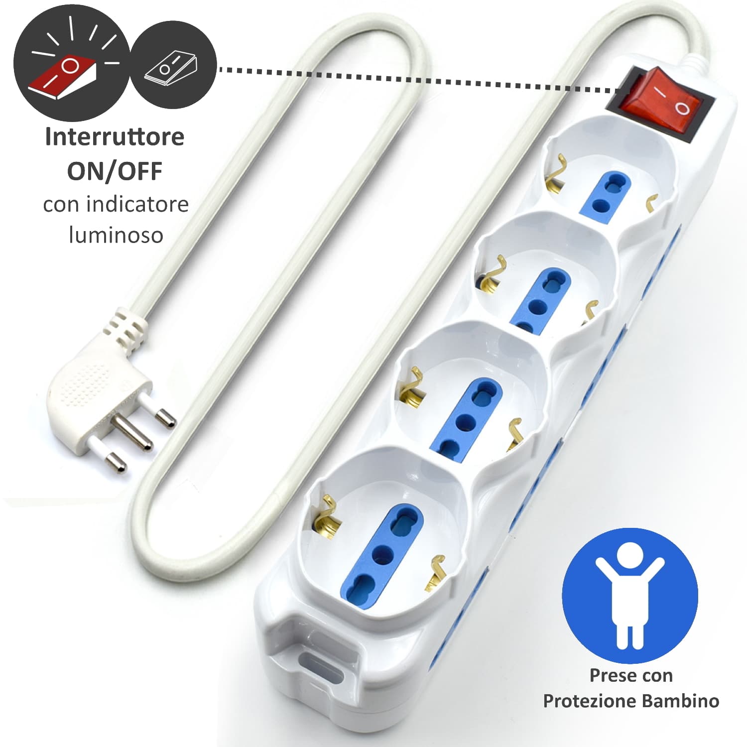 Ewent Multipresa 12 Posti con Spina Italiana 16A Cavo 3MT EW3929-3M — miniatura 8
