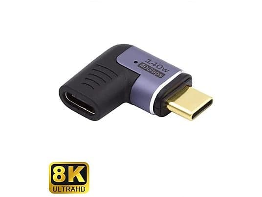 Ewent Adattatore Magnetico USB-C a 90° USB-4 PD 140W 8K 60Hz EC1048 — miniatura 5