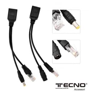 Tecnonew Splitter POE + Iniettore per Telecamere 15.4W/24W TN-LPH6