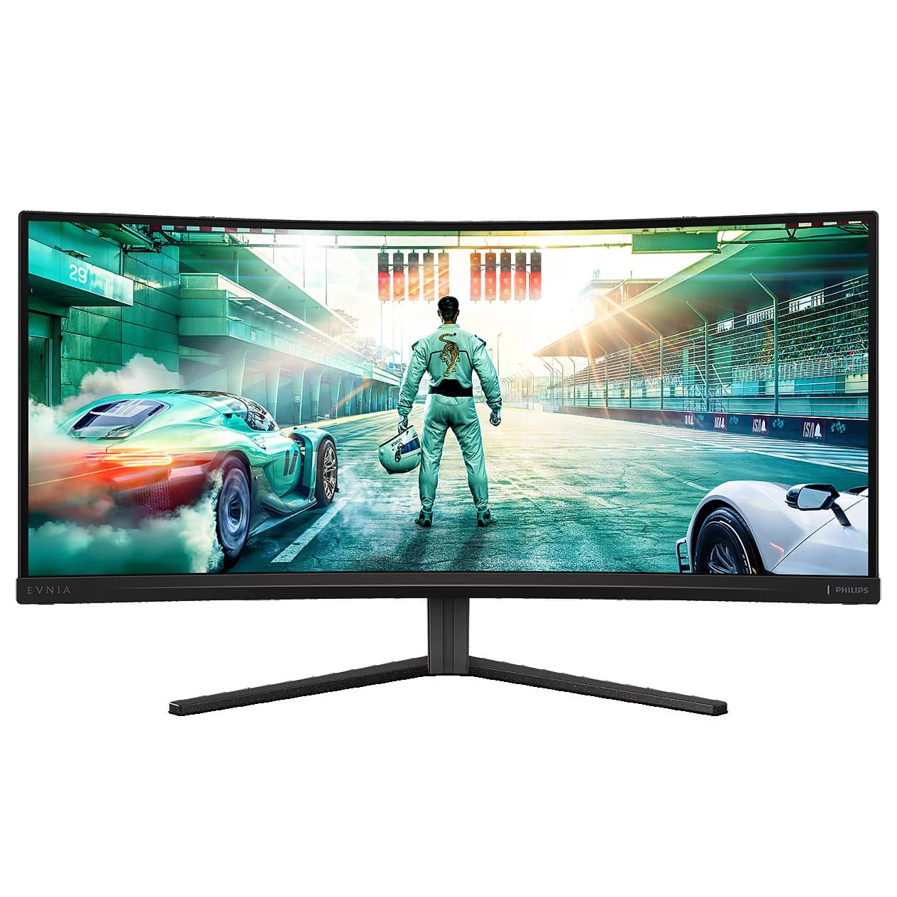 Philips Gaming Monitor 34M2C3500L 34 pollici, Curvo, 3440x1440, UW-QHD, 180Hz, Fast VA Panel, 0.5ms MPRT, , (HDMI2x 2.0 DP 1x 1.4) Adaptive Sync, HDR10, FreeSync Premium, Grigio — miniatura 2