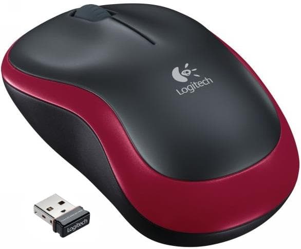 Logitech Mouse M185 Cordless USB Nano Receiver Rosso/Nero 910-002240