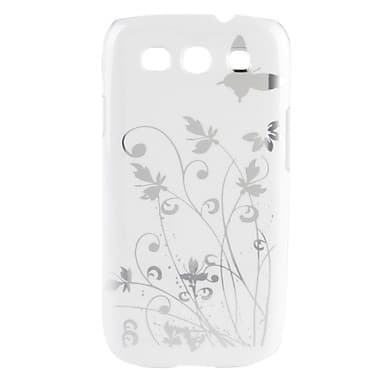 Cover in Plastica Bianca con Fantasia Floreale per Galaxy S3 I9300
