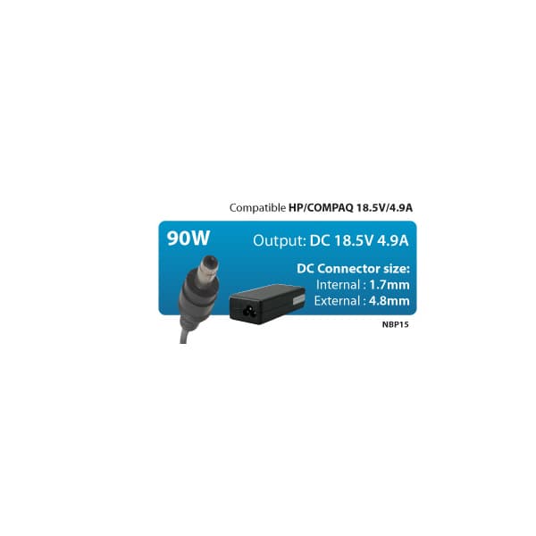 Hantol Alimentatore 90 W Compatibile con Compaq HP 18.5V 4.9A 1.7/4.8 Bullet NBP15 — miniatura 2