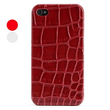 Cover in Policarbonato Fuxia con Pelle di Coccodrillo per iPhone 4/4S