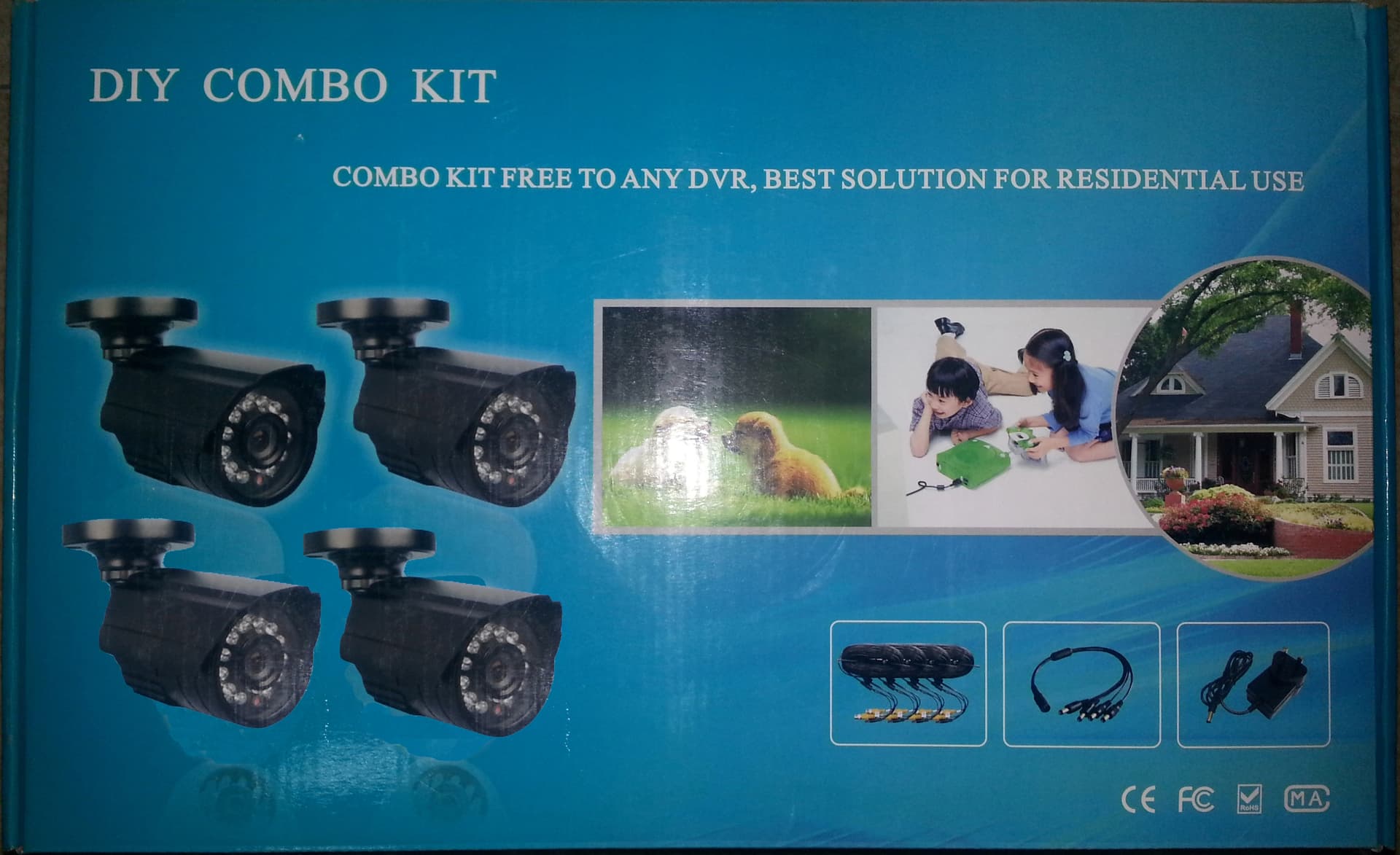 Tecno Kit 4 Telecamere 420TVL Completo di Cavetteria