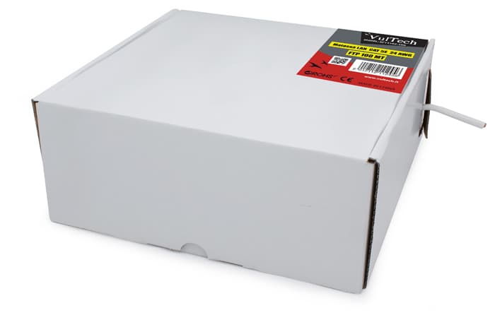 VulTech SC13102-100 Bobina Matassa Lan Categoria 5e FTP 100 Metri 23AWG Ethernet cavo rete impianti alta velocità 1Gbps 100m Cat5e, 100 Ohm, 10/100/1000 Mbps — miniatura 6