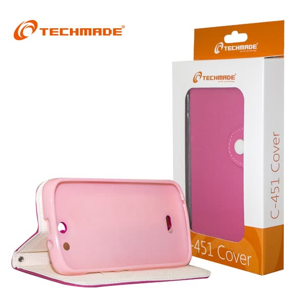 Techmade Custodia con Stand per Smartphone C451 Pink CUST-C451-PK — miniatura 3
