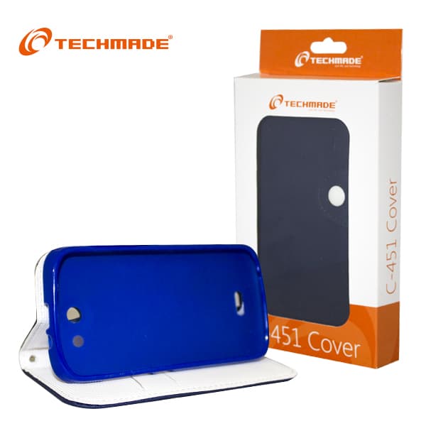 Techmade Custodia con Stand per Smartphone C451 Blu CUST-C451-BLU — miniatura 5