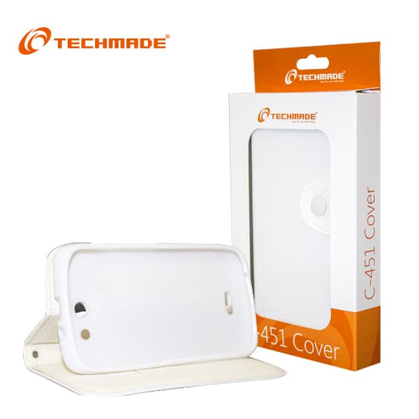 Techmade Custodia con Stand per Smartphone C451 Bianca CUST-C451-WH — miniatura 3