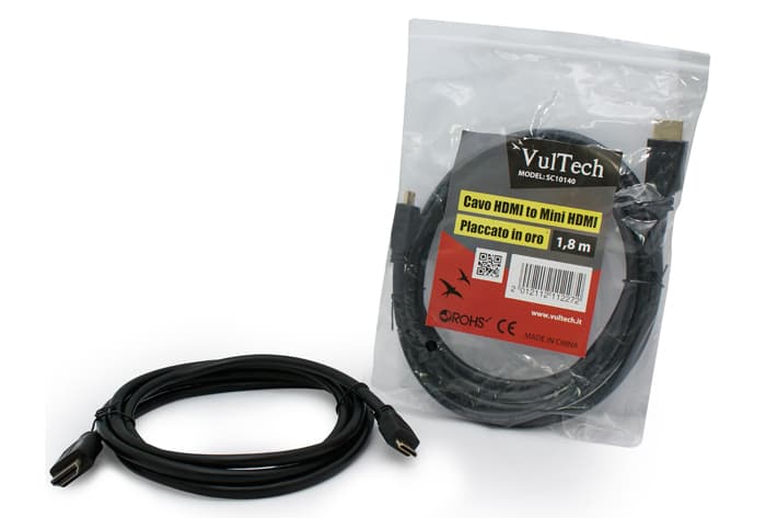 Vultech Cavo da Mini HDMI a HDMI 1,8 MT V1,3 SC10140 — miniatura 2