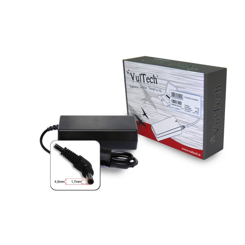 VulTech AS1230J-312 Alimentatore per Asus, 4.8x1.7 mm, 36 W, 12 V, 3 A, Nero — miniatura 2