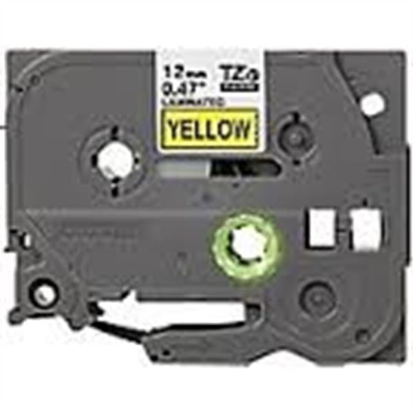 Brother Nastro Laminato Compatibile da 12MM ( 8M ) Nero/Giallo TZE631