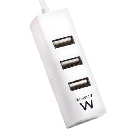 Ewent EW1122 Hub USB 2.0, 4 Porte USB 2 480 MBps, Cavo 12 cm, Bianco — miniatura 4