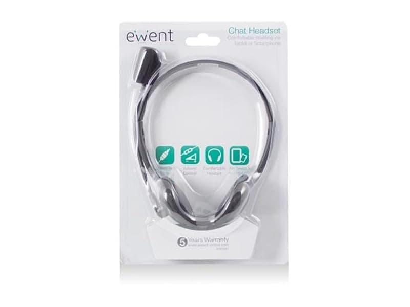 Ewent EW3567 Cuffia con Microfono per il Computer Portatile iPhone Samsung Smartphone PS4 New X-Box Tablet PC iPad iPod MP3, Jack UNICO 4 Pin 3.5mm per Cuffie e Microfono — miniatura 3