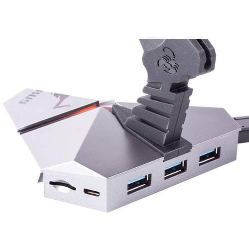 Itek Mouse Bungee Taurus MB01 Tendifilo con Hub USB 3.0 Card Reader Luce LED ITAMB01 — miniatura 7
